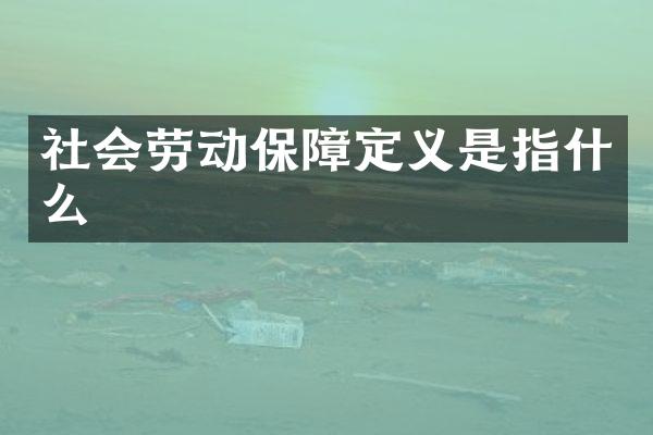社会劳动保障定义是指什么