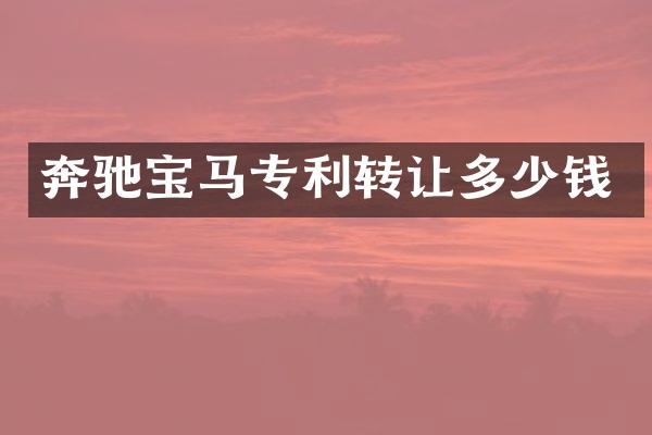 奔驰宝马专利转让多少钱