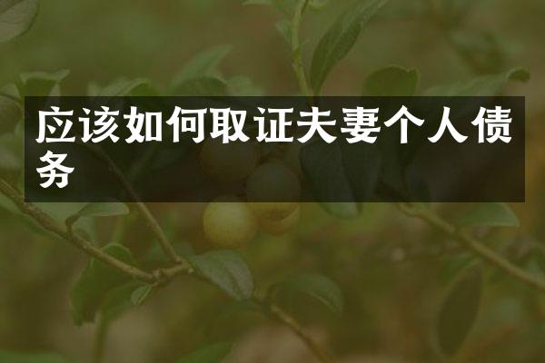 应该如何取证夫妻个人债务