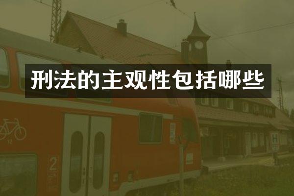 刑法的主观性包括哪些