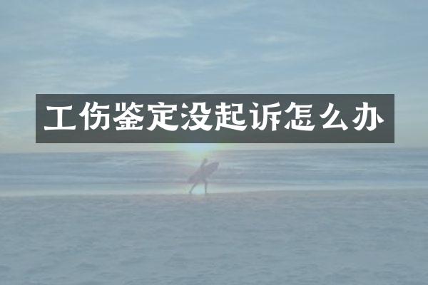 工伤鉴定没起诉怎么办