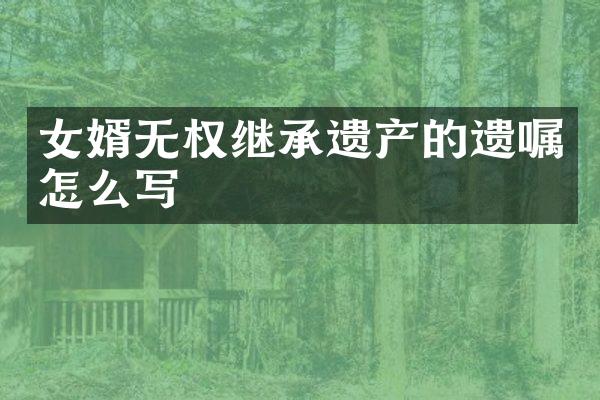 女婿无权继承遗产的遗嘱怎么写