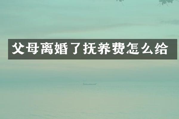 父母离婚了抚养费怎么给