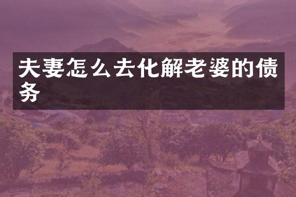 夫妻怎么去化解老婆的债务