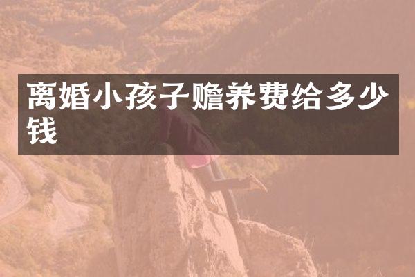 离婚小孩子赡养费给多少钱