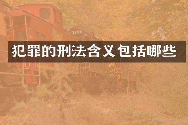 犯罪的刑法含义包括哪些