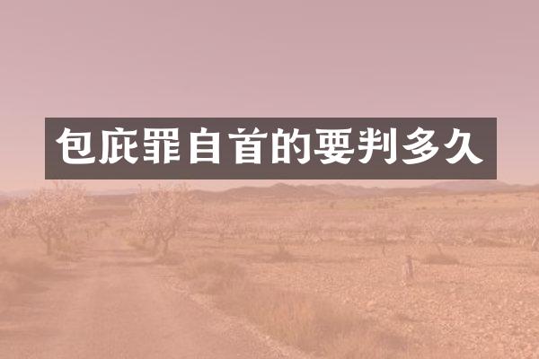 包庇罪自首的要判多久