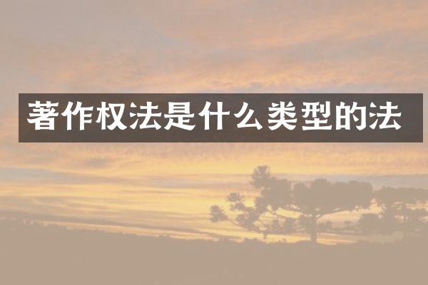 著作权法是什么类型的法