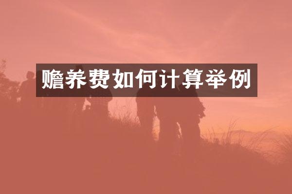 赡养费如何计算举例