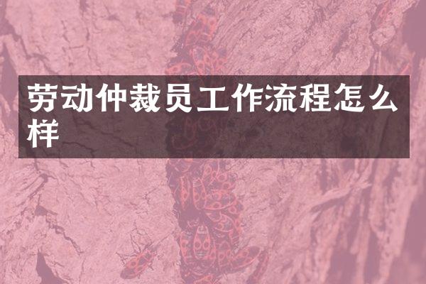 劳动仲裁员工作流程怎么样