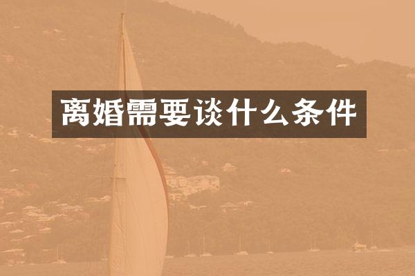离婚需要谈什么条件