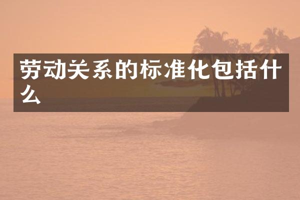 劳动关系的标准化包括什么