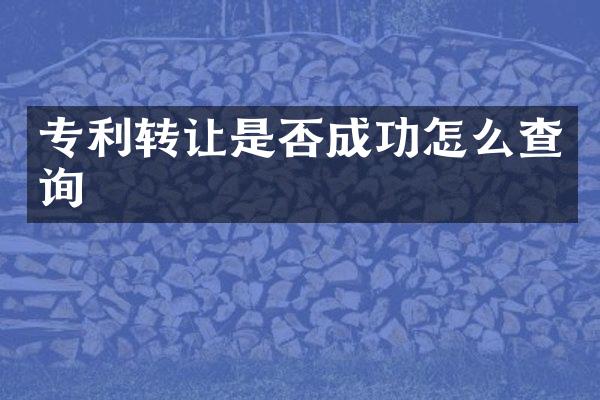 专利转让是否成功怎么查询