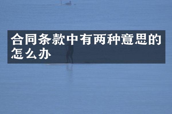 合同条款中有两种意思的怎么办
