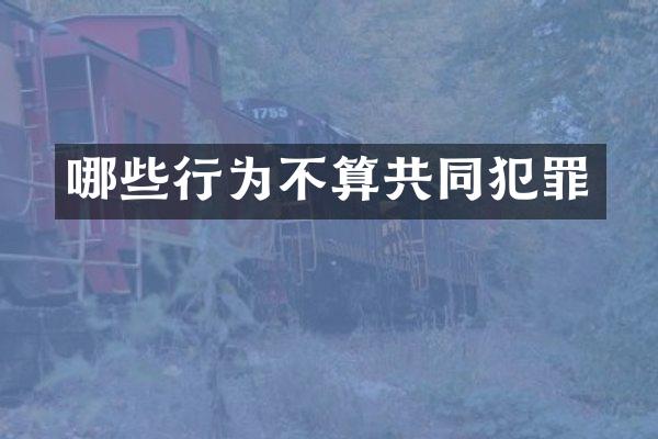 哪些行为不算共同犯罪
