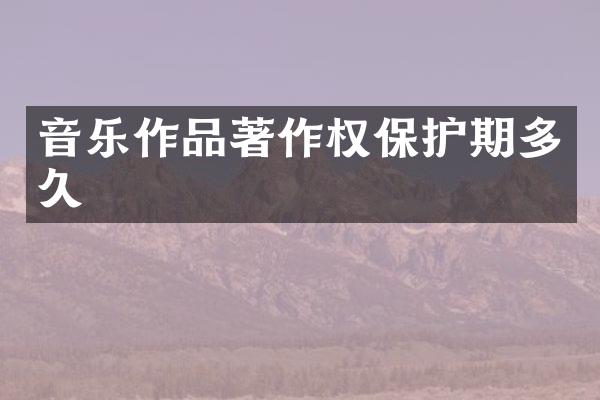音乐作品著作权保护期多久