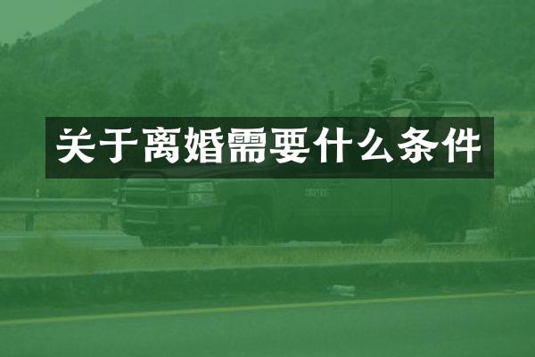 关于离婚需要什么条件