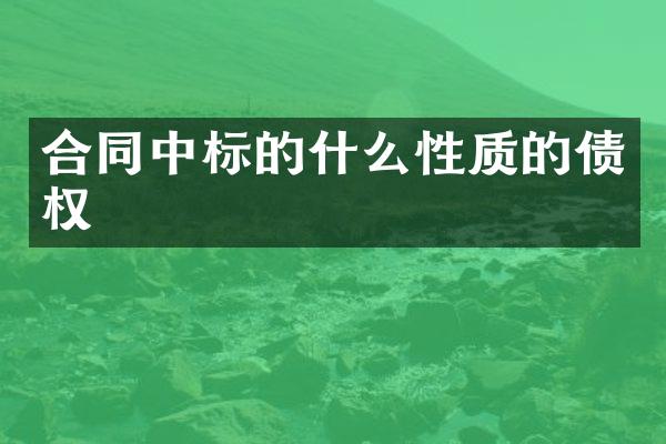 合同中标的什么性质的债权