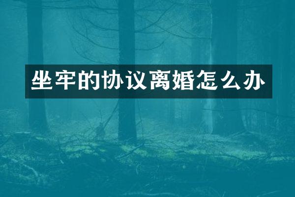 坐牢的协议离婚怎么办