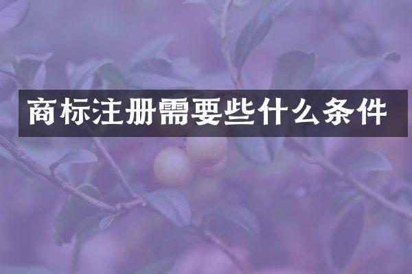 商标注册需要些什么条件