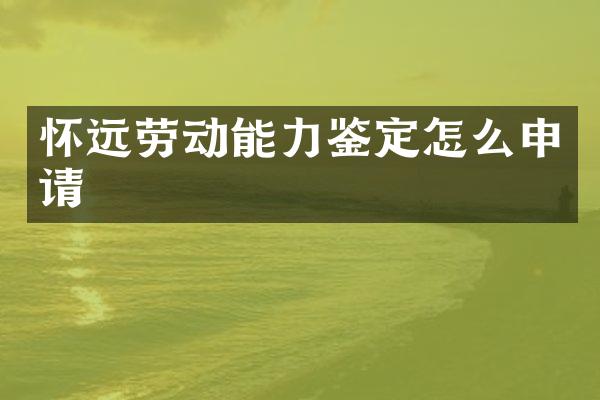 怀远劳动能力鉴定怎么申请