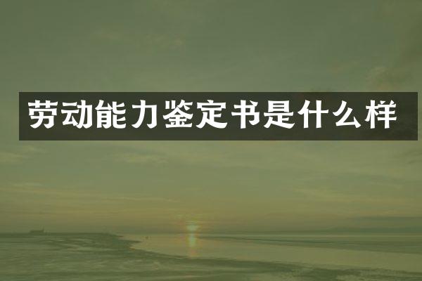 劳动能力鉴定书是什么样