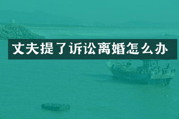 丈夫提了诉讼离婚怎么办
