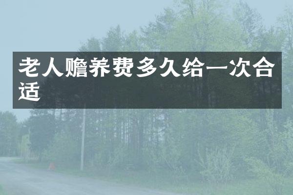 老人赡养费多久给一次合适