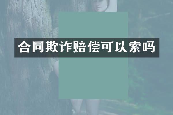 合同欺诈赔偿可以索吗