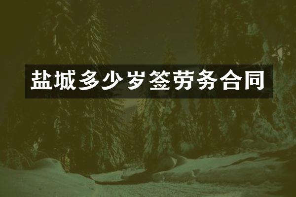 盐城签劳务合同