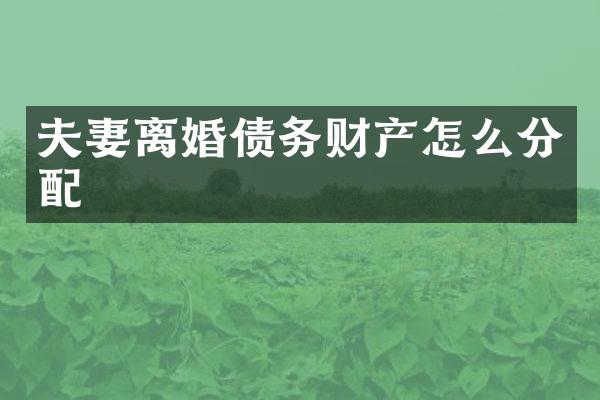 夫妻离婚债务财产怎么分配