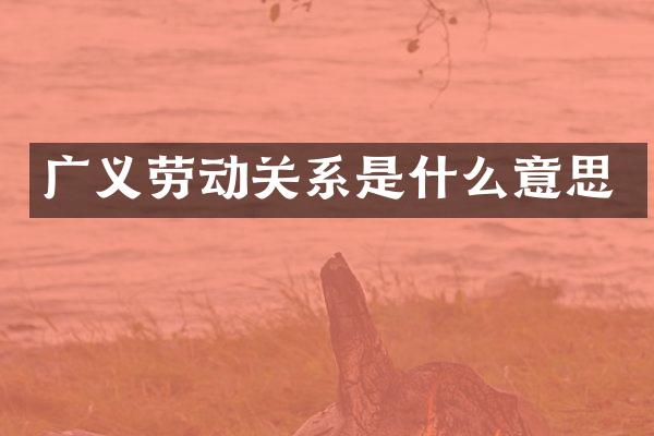 广义劳动关系是什么意思