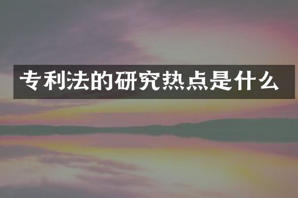 专利法的研究热点是什么