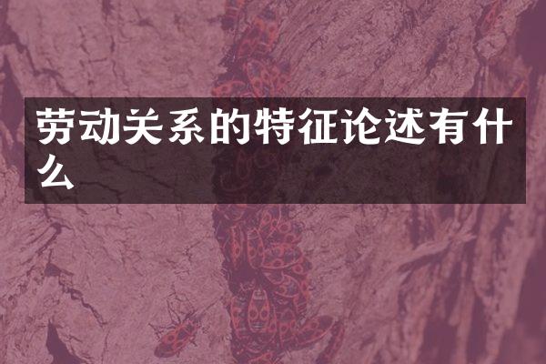 劳动关系的特征论述有什么