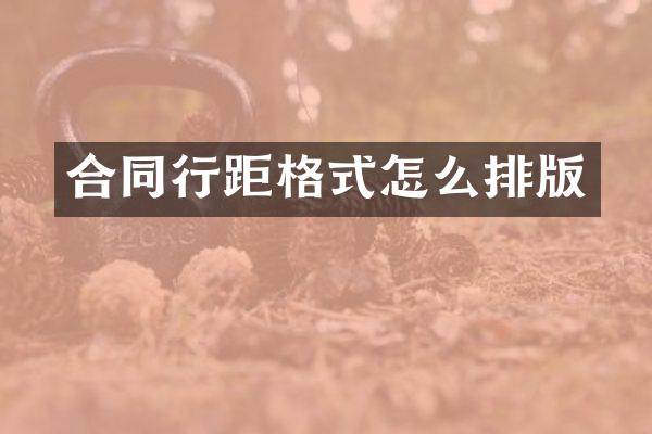 合同行距格式怎么排版