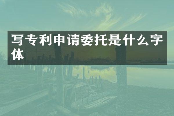 写专利申请委托是什么字体