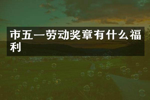 市五一劳动奖章有什么福利
