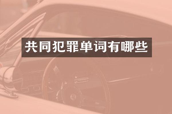 共同犯罪单词有哪些