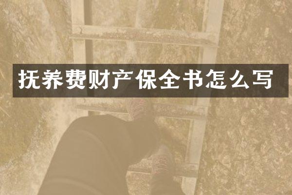 抚养费财产保全书怎么写