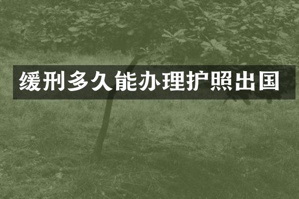 缓刑多久能办理护照出国