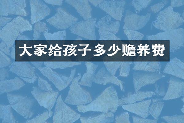 大家给孩子多少赡养费