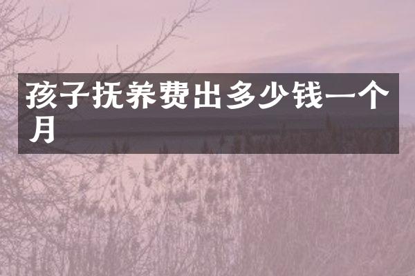 孩子抚养费出多少钱一个月