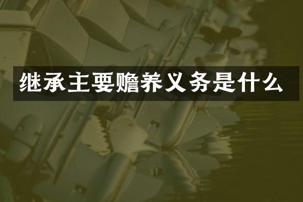 继承主要赡养义务是什么