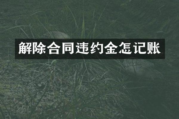 解除合同违约金怎记账