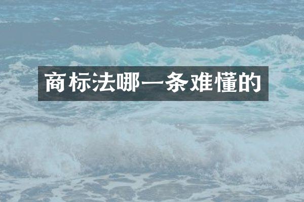 商标法哪一条难懂的