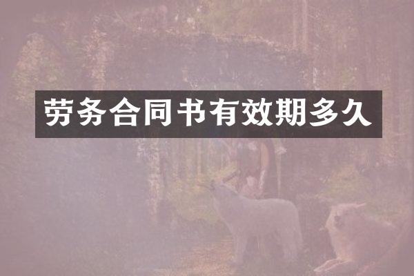 劳务合同书有效期多久