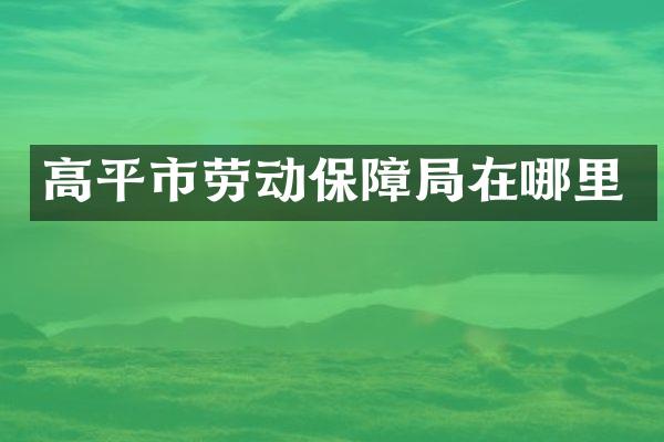 高平市劳动保障局在哪里