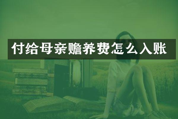 付给母亲赡养费怎么入账