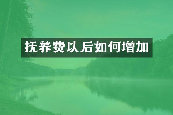 抚养费以后如何增加