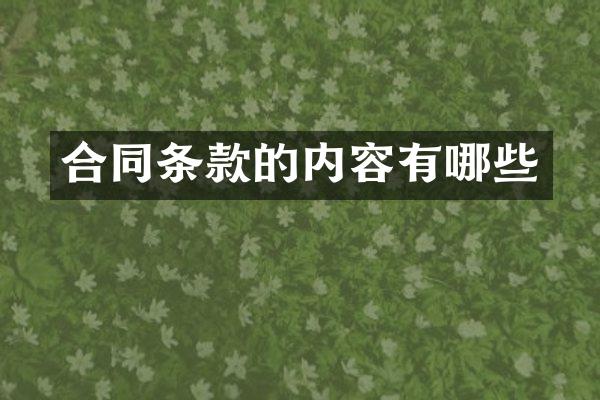 合同条款的内容有哪些